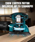 130W Detail Sander With 12000 RPM Palm Power And Copper Motor Dust Collection System cutaway view showing motor detail