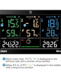 Weather Station With 3 Wireless Indoor Outdoor Sensors Color LCD Display Digital Thermometer And Humidity Monitor