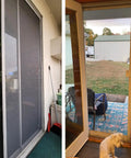 Pet Proof Fiberglass Window Screen Mesh Roll 36 Inch By 50 Feet DIY Replacement Netting installed on doors and porches