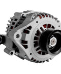 Alternator 80 Amp 12 Volt Replacement For Nissan Sentra 1.8L 2002-2006 LR180769 shown in side view with pulley and wires