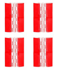 Four Pack Clear Acrylic Self Adhesive Hinges 75x45mm 275 Degree Rotating Transparent Plastic Hinge Set shown in red packaging