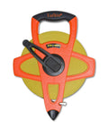 Hi Viz Orange Fiberglass Tape Measure Half Inch By One Hundred Meters Dual Sided SAE And Metric Tape With Open Four Arm Frame
