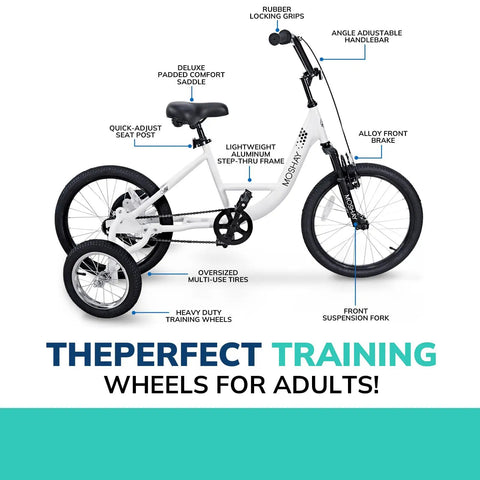 20 Inch Adaptive Training Wheel Bicycle For Beginners With Proportioned Frame Lighter Build And Smaller Grips For Easy Ground Reach