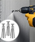 Drilling into concrete with 6 To 8mm Hollow Wall Expansion Tube Kit with self tapping metal screws for drywall and concrete Golden 8mm