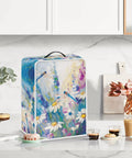 Slick Dragonfly Daisy Print Kitchen Appliance Cover With Heavy Duty Carry Handle, waterproof polyester, protecting countertop mixer.