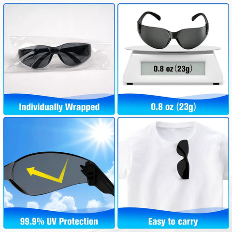 30 Pack Tinted Safety Glasses With Dark Lens And Uv 400 Cover For Job Sites And Backyard Builds Crafted For Hardworking Crew And Handy Folks Who Want Rugged Eye Guard That Cuts Blinding Light Dead Zero Fatigue On Shifts