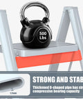2 Step Folding Step Stool With Wide Anti Slip Pedals Heavy Duty Steel Ladder For Kitchen And Home Rust Resistant U Shape Tubes Compact 1.77 Inch Thick Fold 500 Lb Capacity Sturdy Portable Home Ladder with 500 lbs weight test