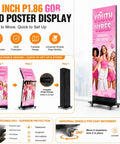 Sleek Eighty Inch Led Poster With P1.86 Razor Sharp Resolution And Rugged Flight Case For Event Rentals Weddings And Commercial Displays Where Plug And Play Setup Goes Hard On Any Venue Floor, showing foldable design and wheels.