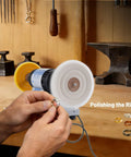 Person using 450W Jewelry Polisher With Variable Speed Bench Polishing Machine For Delicate To Heavy Duty Finishing on ring