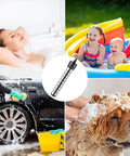 Submersible Water Heater 1500W Portable Tankless Immersion System heating water for bath and pet cleaning.