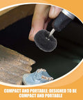 Close-up of 24 Piece Pro Grade Nylon Fiber Buffing Wheel Set With 3mm Shank Drill Polishing Discs for metal polishing