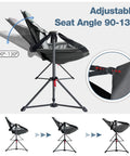 Oversized Hammock Camping Chair With Adjustable Backrest For Next Level Comfort shown with adjustable seat angle from 90 to 130 degrees.
