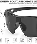 Close-up of 12 Pack ANSI Z87.1 Safety Glasses for Men and Women, impact resistant, featuring durable gray frames.