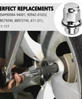 Installing 4 Piece M12x1.5 Lug Nuts Set Chrome Plated Steel Wheel Locks With Washer Replacement For OEM 90084 94001 90942 01033