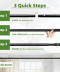 3 steps to install Extra Long Tension Curtain Rod 39 To 173 Inches 3.3 To 14 Feet Outdoor No Drilling For Patio Windows