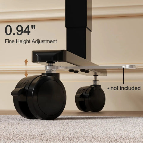 Top Shelf Black 2.5 Inch Locking Swivel Caster Wheels Set Of 4 With M8 Threaded Stem Mount and Dual Nuts Smooth Rolling Heavy Duty Replacement Parts For Mobile Cart with height adjustment