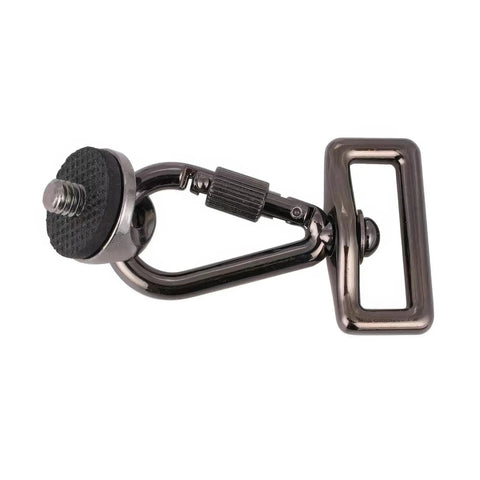 No Sweat Quick Release Screws For Camera Shoulder Straps With Heavy Duty Metal Clips, Snag And Swap Strap Mount Adapter Kit For Dslr And Mirrorless Cameras Two Pack - black nickel screw adapter with locking hooks