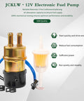 12V Electric Fuel Pump For Yamaha V Star 650 XVS650 XV1000 XVS1100 Virago XV535 1000 with filter, blue wire, easy install
