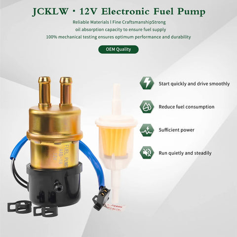 12V Electric Fuel Pump For Yamaha V Star 650 XVS650 XV1000 XVS1100 Virago XV535 1000 with filter, blue wire, easy install