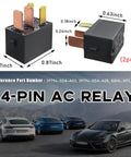 2 Pack Honda Car AC Relay Replacement For Accord Civic Element CR-V CR-Z 4 Pin Plug G8HL-H71 39794 SDA A03 A05 shown with dimensions