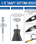 1/8" shaft cutting discs assembly guide for Slick Cut Twenty Piece Diamond Coated Cutting Wheels compatible with Dremel tools.