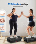 Two women using Vibe Plate Exercise Machine For Lymphatic Drainage And Weight Loss, Bluetooth Enabled Vibrating Plate With LED Display