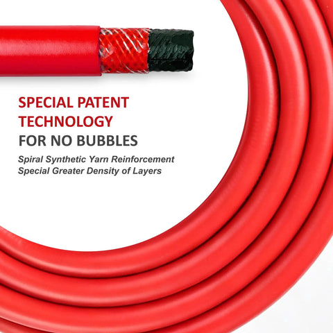Reliable Workhorse Lightweight Hybrid Air Compressor Hose 3/8 Inch By 10 Feet featuring spiral synthetic yarn reinforcement.