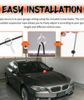 Two Pack Garage Tennis Ball Parking Aid With Soft PU Ball And 13 Ft Adjustable Rope installed over a car in a garage