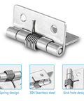 Luomorgo 4-pack spring-loaded cabinet hinges, 1.5-inch stainless steel, self-closing (front view)