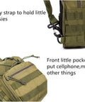 Go-To Tactical Sling Pack With Three Carry Styles showing strap and front pocket for small items, water-resistant Oxford fabric