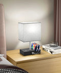 Touch Lamp With USB C And USB A Ports, 3 Level Brightness, 3 Way Dimmable Bedside Table Lamp With 2 Phone Slots, Bulb Included