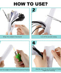White Cable Sleeve Kit, 2 Pack, 5ft Each, 0.75 to 1.2 Inch Diameter Wire Management Tubes for Desk and TV Cables usage steps.