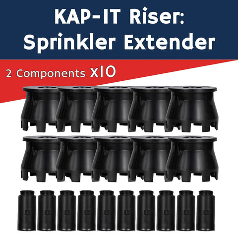 1.5 Inch Pop Up Riser Extension 10 Pack No Dig Stackable Irrigation Adapter Tool Free Height Lift Solution components