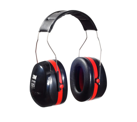Optime 105 Over Ear Earmuffs For Max Noise Blocking With NRR 30 dB Double Shell Tech Stainless Steel Headband Tilt Ear Cups For Comfort Built For Job Sites And Loud Environments