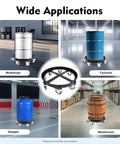 Heavy Duty Drum Dolly For 55 Gallon Drums 2000 Lb Capacity Steel Barrel Cart With Smooth Rollers Workhorse Industrial Drum Carrier Rugged Steel Frame For Easy Movement Of Heavy Barrels In Warehousing in workshop, factory, garage, and warehouse