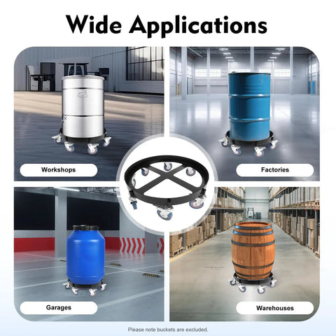 Heavy Duty Drum Dolly For 55 Gallon Drums 2000 Lb Capacity Steel Barrel Cart With Smooth Rollers Workhorse Industrial Drum Carrier Rugged Steel Frame For Easy Movement Of Heavy Barrels In Warehousing in workshop, factory, garage, and warehouse