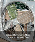 Exhaust fan setup highlighting Countdown Timer Switch For Bathroom Lights And Fans With Four Presets 10 20 30 60 Minutes.