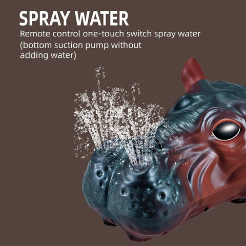 Close-up of Dope 2.4G Remote Control Boat With Twin Propellers Water Spray Feature displaying water spray action.
