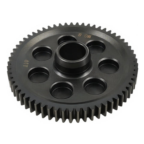 61T Steel Spur Gear 0.8Mod Upgrade For Arrma 1/10 Gorgon 4X2 Mega Monster Truck Metal Main Gear Replacement ARA311100 close-up view