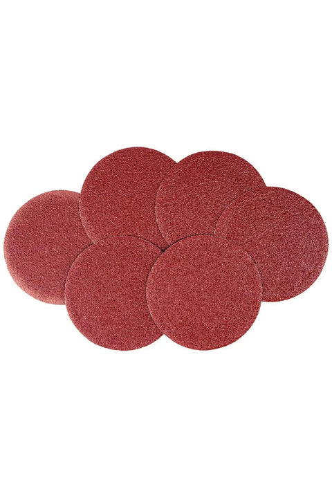 7 Piece Hook And Loop Sanding Disc Set 4.53 Inch M14 Compatible For Angle Grinders Includes 40 60 80 Grits displayed on a flat surface.