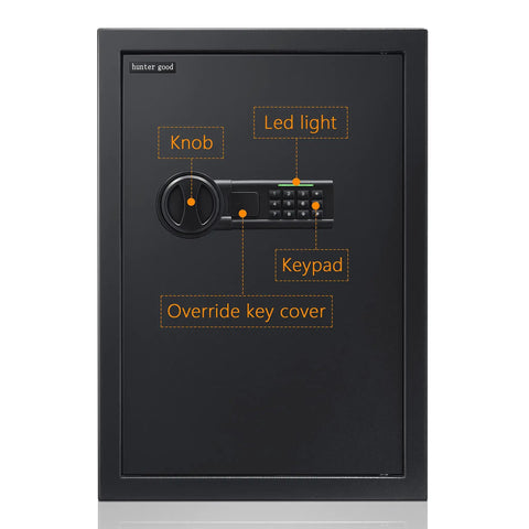 Heavy Duty Home Safe With Digital Keypad Lock Box For Documents Cash Jewelry And Valuables 1.8 Cubic Feet Black Finish Secure Storage For Home Or Office