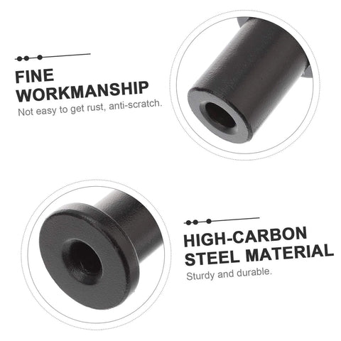 Five Piece Barn Door Track Spacers Kit Wall Mount Connectors For Rustic Basement Sliding Doors Black Replacement Pro Grade Hardware To Keep Doors Aligned Stable Mounting And Easy Install, close-up on steel material and workmanship.
