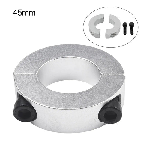 Double Split Shaft Clamp Collar 45mm 60mm Fits Drive System Secure Anti Rust Lock No Tools Needed Easy Install Fits Hard Soft Shaft Types Built Tough For Heavy Duty Use In Shop Or Garage Ensuring Best Performance And Totally Nails The Job Done. 45mm split shaft collar with bolts