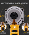 Heavy Duty Brushless Cordless Rivet Gun Tool Compatible With Dewalt 20V Max Battery, mode switch display for auto reverse operation.