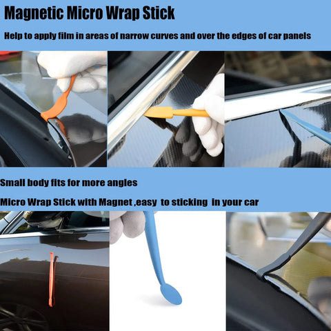 Magnetic micro wrap stick for Pro Grade Car Window Tint And Vinyl Wrap Tool Kit, applying film on vehicle curves.