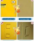 Comparison of Built Like A Tank Flammable Safety Cabinet for Hazardous Chemical Storage with certification and hook details.