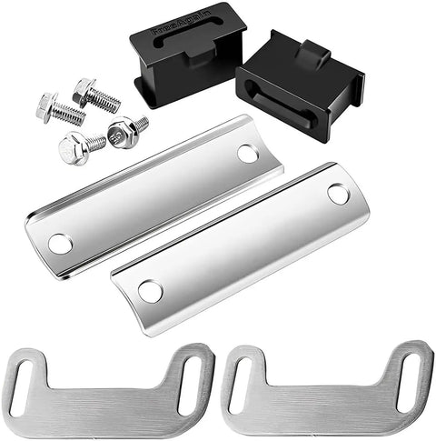 Adjustable Exhaust Centering Bracket Kit For Harley Touring Bikes with metallic brackets and rubber grommet components visible