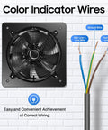 Heavy Duty 750W Axial Ventilation Blower For Spray Booths And Workshops with wiring diagram against brick wall
