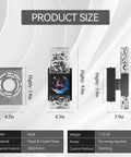 Rechargeable Wireless Wall Sconce With Remote Control And 10000mAh Battery showing dimensions and features on chart