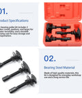 Heavy Duty Rear Axle Bearing Puller Kit With Tough Steel Construction And Swivel Connector Handles For Easy Maneuverability In Tight Spots Making Removal A Breeze For Professionals And DIYers Seeking Quality Garage Tools Every Single Day., three bearing steel pullers in red case